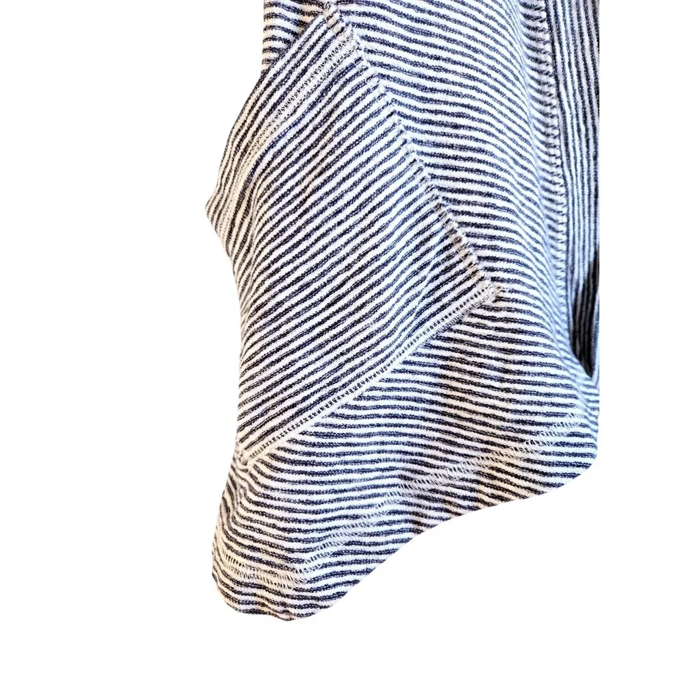Habitat, Womens S  Blue White Striped‎ Cotton Open Front Cardigan, Beach Pockets